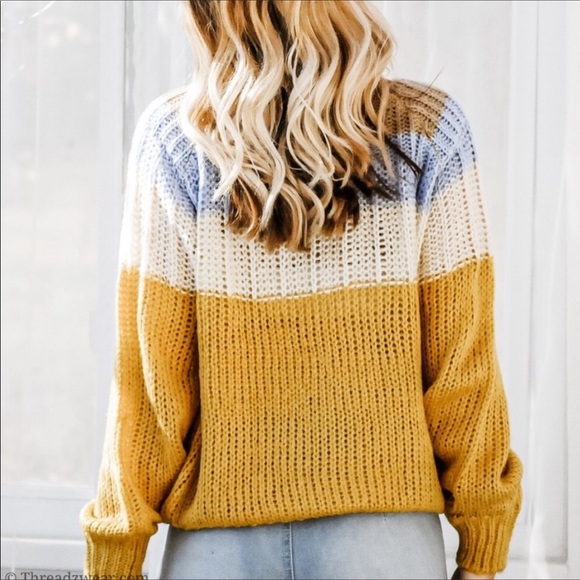 💃🏻Stacy Color Block Knit Sweater - Picture 4 of 8